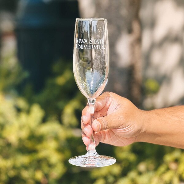 Iowa State University Etched Champagne Flute 8-ounce